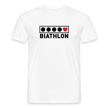 Biathlon targets with hearts - Men's T-Shirt - white - Front - AI Model Male 178 dark (178cm)