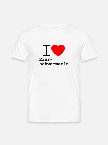 i love Eierschwammerl - Pfifferlinge - Männer T-Shirt - Weiß