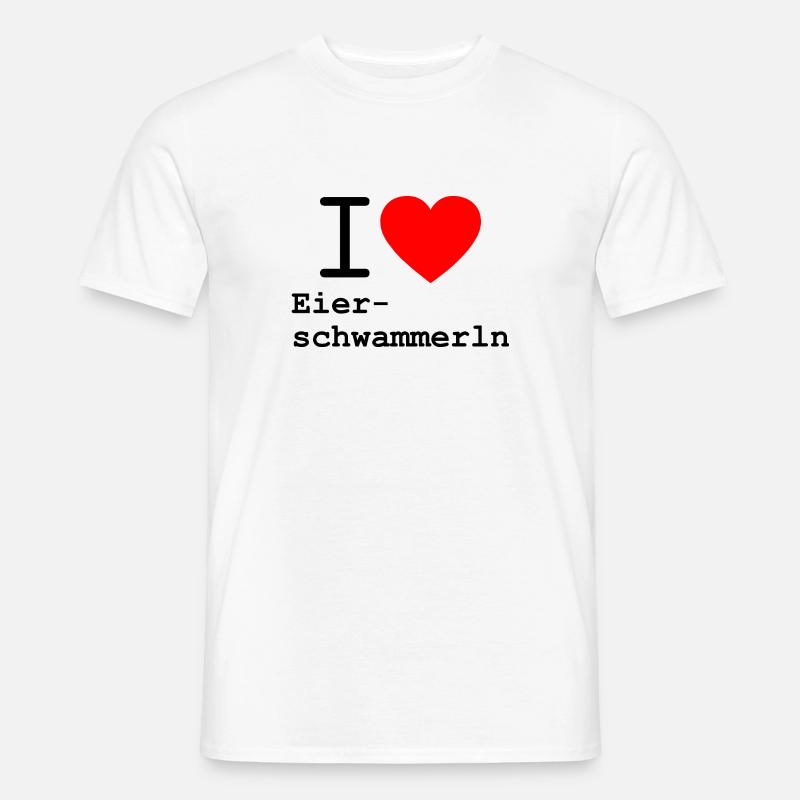 i love Eierschwammerl - Pfifferlinge - Männer T-Shirt - Weiß