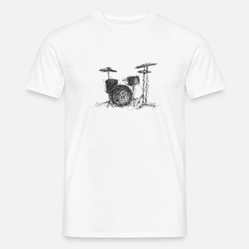 Scribble Batterie - Männer T-Shirt - Weiß