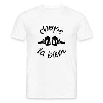 Chope ta bière / Humour / Alcool / Drôle - T-shirt homme - blanc - Devant - AI Model Male 178 dark (178cm)