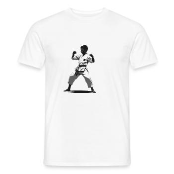 Karaté Enfant Combattant - Arts Martiaux Sports Autocollant - T-shirt homme - blanc - Devant - AI Model Male 178 dark (178cm)