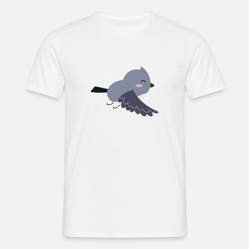 Süßer Vogel Geschenkidee - Männer T-Shirt - Weiß