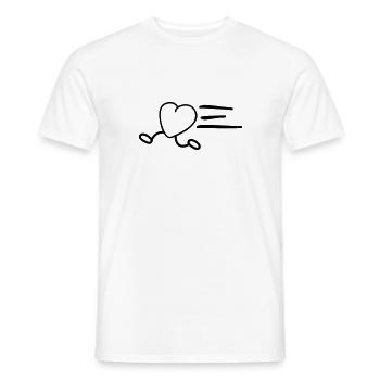 Petit coeur court un marathon - T-shirt homme - blanc - Devant - AI Model Male 178 dark (178cm)