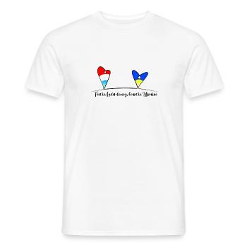 Feet in Luxembourg, heart in Ukraine - Men's T-Shirt - white - Front - AI Model Male 178 dark (178cm)