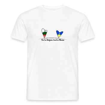 Feet in Bulgaria, heart in Ukraine - Männer T-Shirt - Weiß - Vorne - AI Model Male 178 dark (178cm)