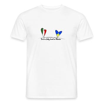 Feet in Italy, heart in Ukraine - Männer T-Shirt - Weiß - Vorne - AI Model Male 178 dark (178cm)