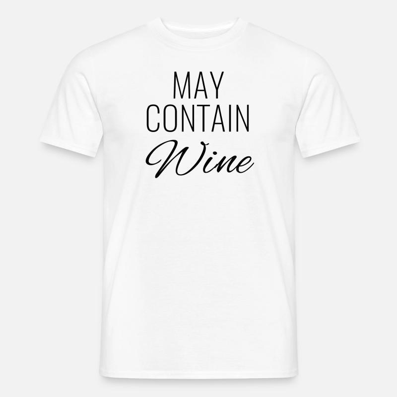 May Contain Wine - Männer T-Shirt - Weiß