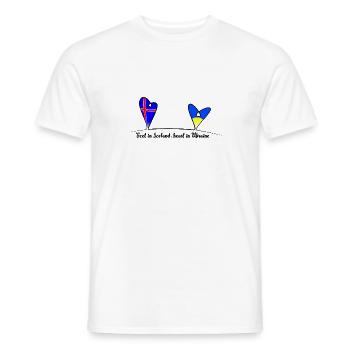 Feet in Iceland, heart in Ukraine - Men's T-Shirt - white - Front - AI Model Male 178 dark (178cm)