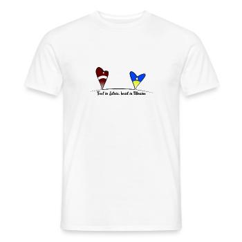 Feet in Latvia, heart in Ukraine - Männer T-Shirt - Weiß - Vorne - AI Model Male 178 dark (178cm)