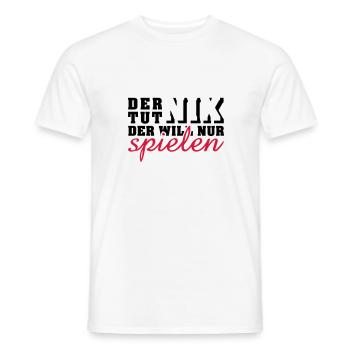 der tut nix, der will nur spielen (2c) - Männer T-Shirt - Weiß - Vorne - AI Model Male 178 dark (178cm)