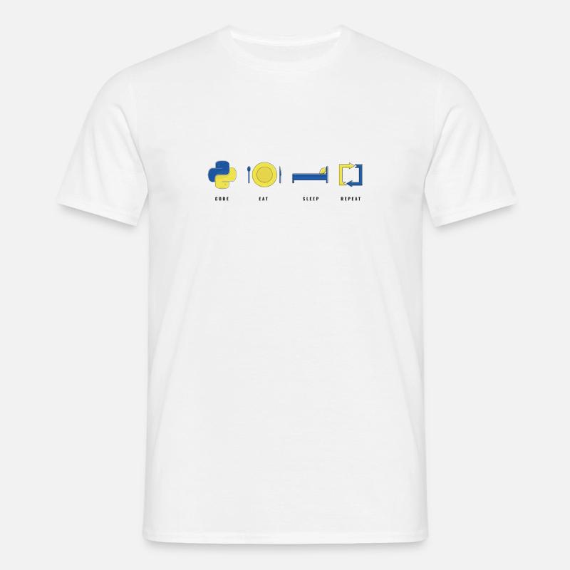 CODER PYTHON LIFE - T-shirt Homme - blanc
