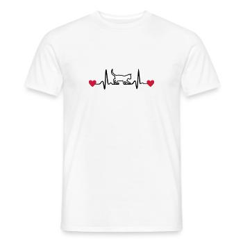 Katze, Kätzchen und Herzschlag - Männer T-Shirt - Weiß - Vorne - AI Model Male 178 dark (178cm)