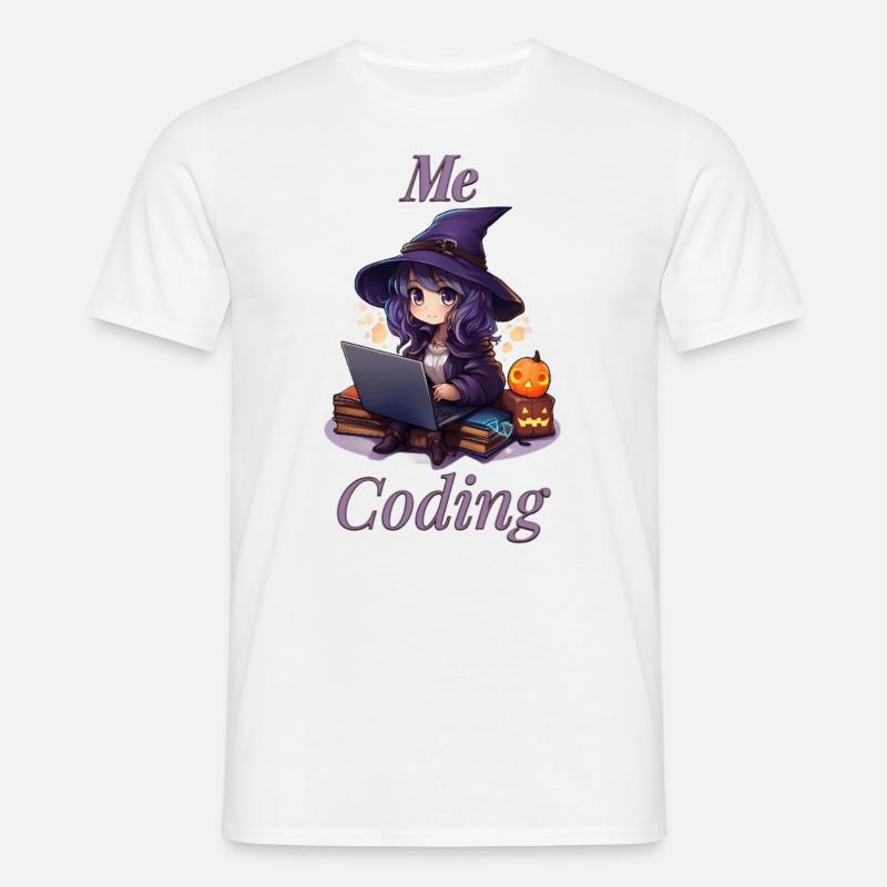 "WitchCode: Anime-Inspired Design" - Männer T-Shirt - Weiß