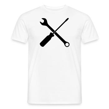 Schraubenzieher Schlüssel - Männer T-Shirt - Weiß - Vorne - AI Model Male 178 dark (178cm)