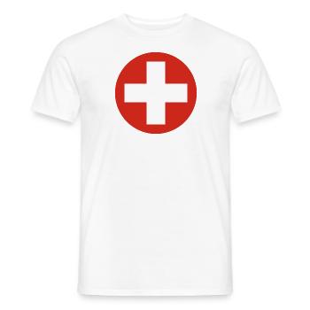 COCARDE SUISSE/1807 - T-shirt homme - blanc - Devant - AI Model Male 178 dark (178cm)