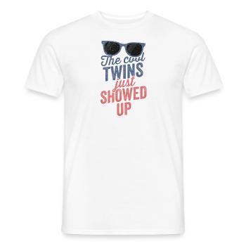 Twins School TShirt Funny Cool Kids Showed Up - Men's T-Shirt - white - Front - AI Model Male 178 dark (178cm)