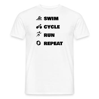 Triathlon - swim, cycle, run, repeat Training - Männer T-Shirt - Weiß - Vorne - AI Model Male 178 dark (178cm)