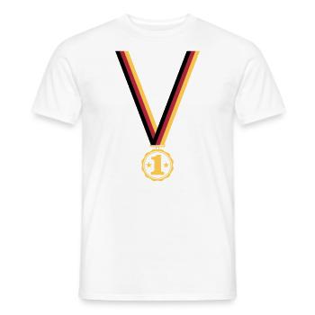 Medaille Platz 1 - Männer T-Shirt - Weiß - Vorne - AI Model Male 178 dark (178cm)