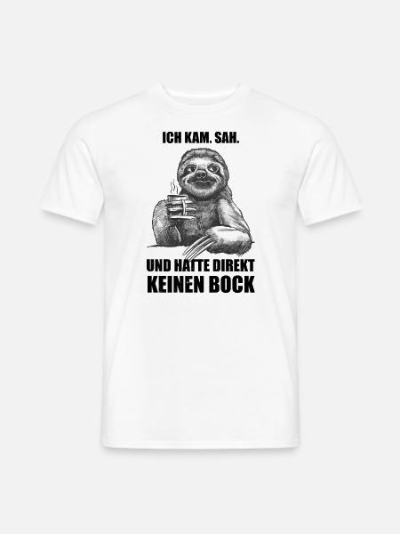 Lustiger sarkastischer Faultier-Spruch - Männer T-Shirt - Weiß