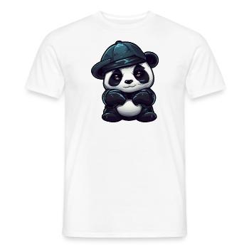 Cool panda with red eyes - Men's T-Shirt - white - Front - AI Model Male 178 dark (178cm)