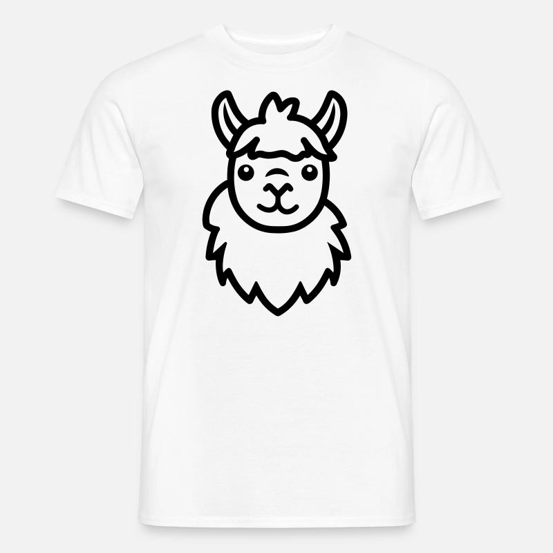 Alpaka-Lama - Männer T-Shirt - Weiß