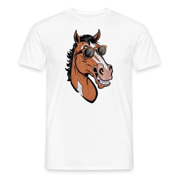 Lustiges Pferd mit Sonnenbrille - Männer T-Shirt - Weiß - Vorne - AI Model Male 178 dark (178cm)
