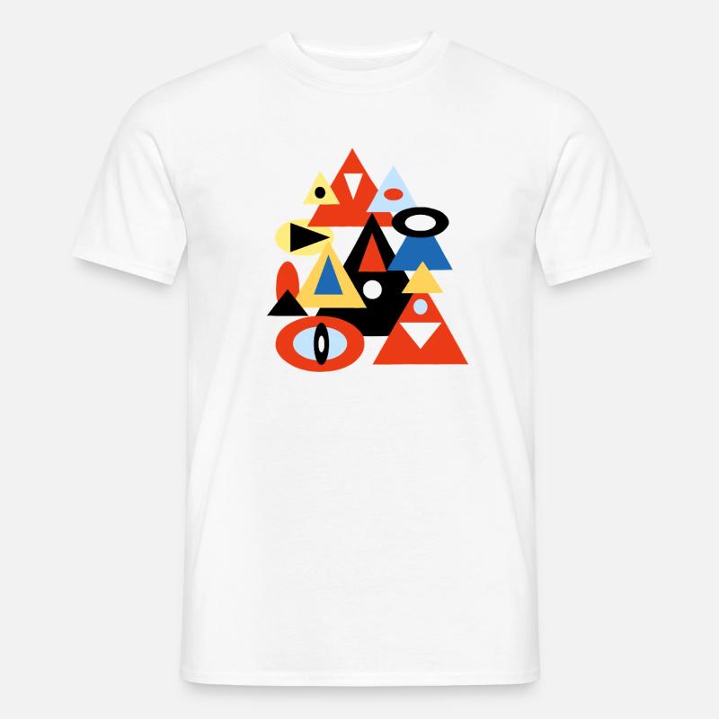 Geometrisches abstraktes Pyramidendesign - Männer T-Shirt - Weiß