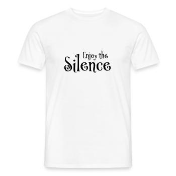 Enjoy the silence - Männer T-Shirt - Weiß - Vorne - AI Model Male 178 dark (178cm)