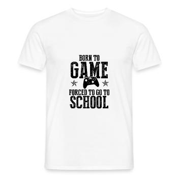 école gamer - T-shirt homme - blanc - Devant - AI Model Male 178 dark (178cm)