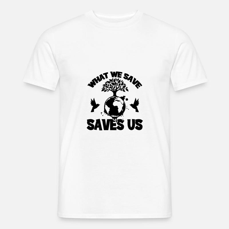 erde naturschutz - Männer T-Shirt - Weiß