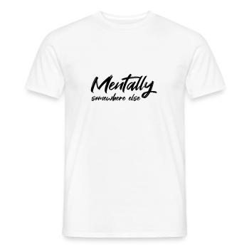 Mentalement ailleurs - T-shirt homme - blanc - Devant - AI Model Male 178 dark (178cm)