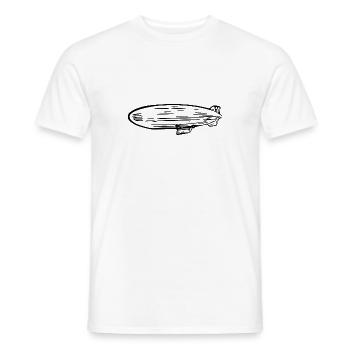 Zeppelin Airship Fan Design - Men's T-Shirt - white - Front - AI Model Male 178 dark (178cm)