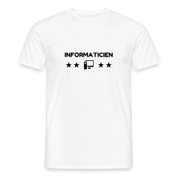informatique / informaticien / ordinateur / geek - T-shirt homme - blanc - Devant - AI Model Male 178 dark (178cm)