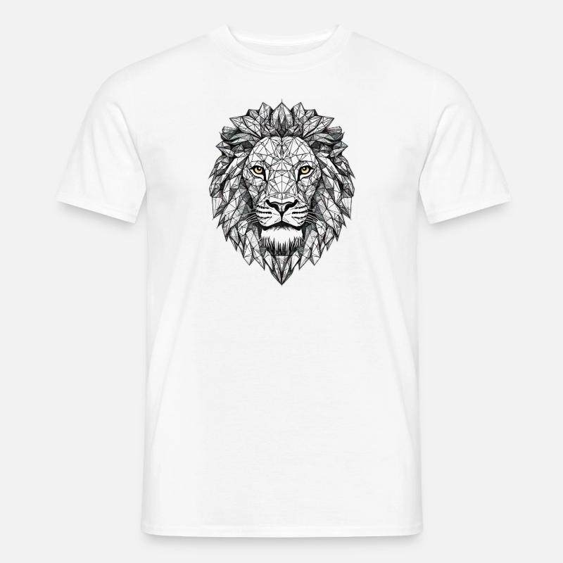 Geometrischer Löwe - Männer T-Shirt - Weiß