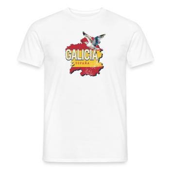 Galicien Spanien Region Landkarte Vintage Möwe - Männer T-Shirt - Weiß - Vorne - AI Model Male 178 dark (178cm)