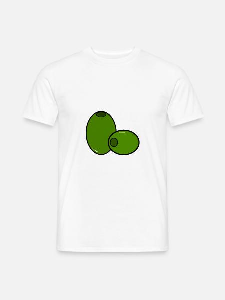 Oliven Design | zwei grüne Oliven - Männer T-Shirt - Weiß