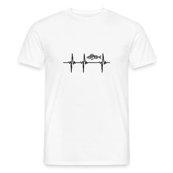 Battement de cœur pour la perche et les poissons prédateurs - T-shirt homme - blanc - Devant - AI Model Male 178 dark (178cm)