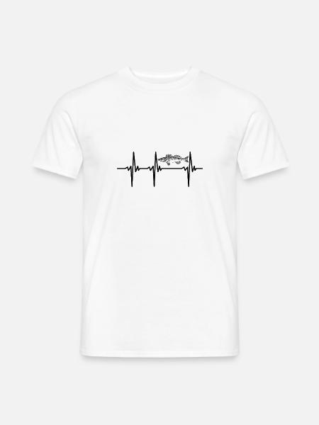 Herzschlag für Zander, Hechtbarsch und Barsche - Männer T-Shirt - Weiß