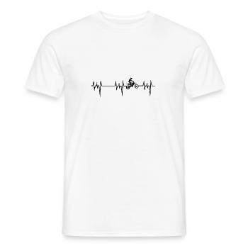 heartbeat motocross - T-shirt homme - blanc - Devant - AI Model Male 178 dark (178cm)