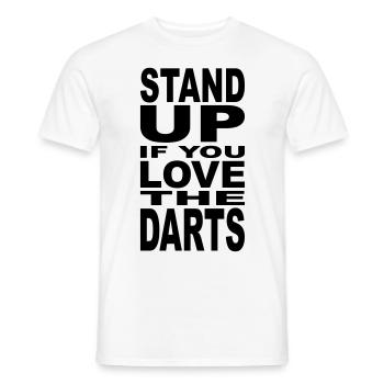 stand up if you love the darts - Männer T-Shirt - Weiß - Vorne - AI Model Male 178 dark (178cm)