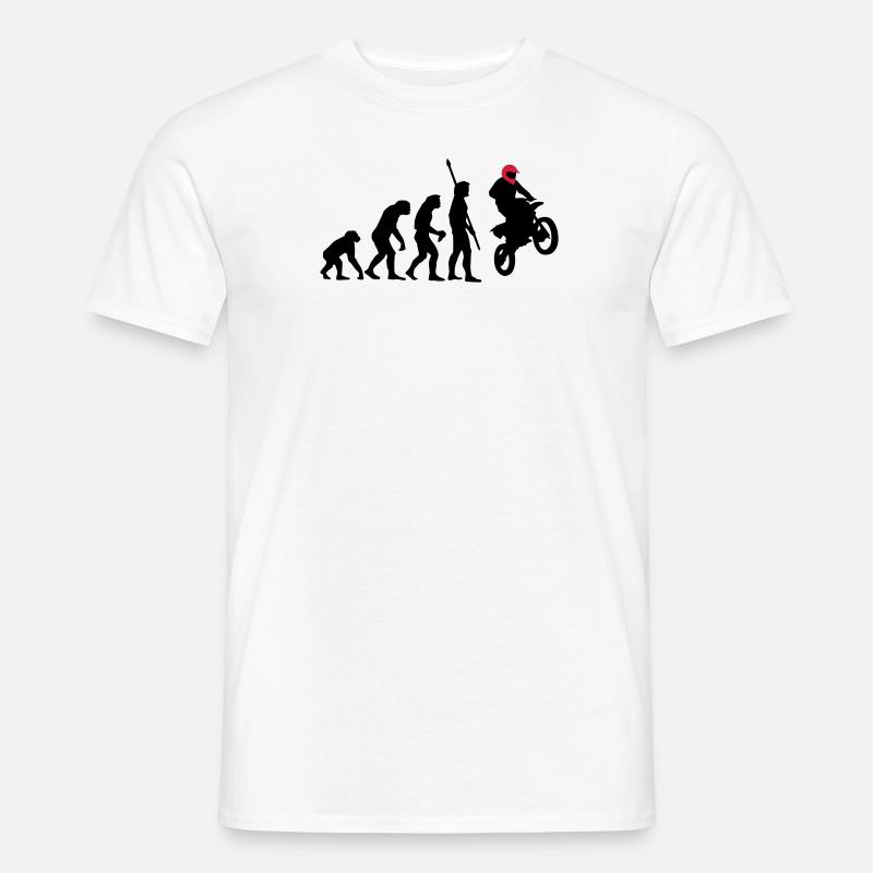 evolution_motorbike_stunt_a_2c - Männer T-Shirt - Weiß
