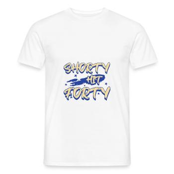 Shorty Hit Forty Hello Forties Wird 40. Geburtstag - Männer T-Shirt - Weiß - Vorne - AI Model Male 178 dark (178cm)