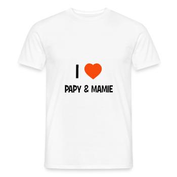 I Love Papy & Mamie - T-shirt homme - blanc - Devant - AI Model Male 178 dark (178cm)