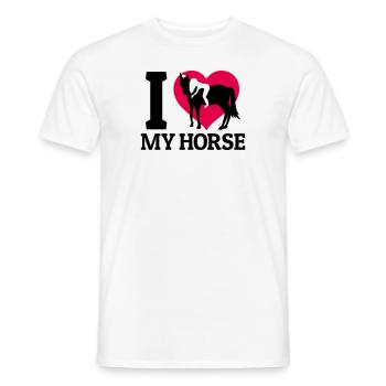 J’aime mon cheval - T-shirt homme - blanc - Devant - AI Model Male 178 dark (178cm)