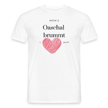 Wenns Oaschal brummt is Herzal gsund - Männer T-Shirt - Weiß - Vorne - AI Model Male 178 dark (178cm)