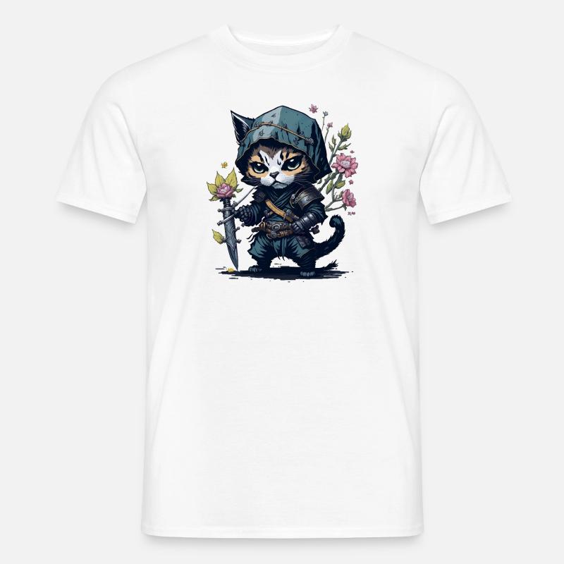 Die Ninja-Katze – einzigartig und furchtlos - Männer T-Shirt - Weiß