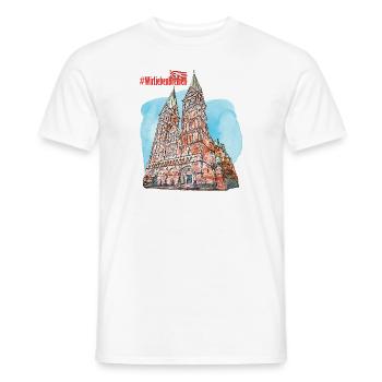 Wir Lieben Bremen (Bremer Dom) - Männer T-Shirt - Weiß - Vorne - AI Model Male 178 dark (178cm)