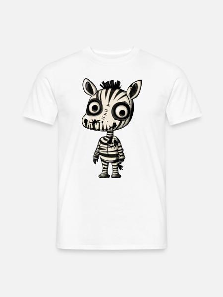 Zebra Halloween Comic Lustig - Männer T-Shirt - Weiß