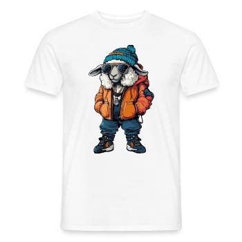 Schaf Lustig Winter - Männer T-Shirt - Weiß - Vorne - AI Model Male 178 dark (178cm)